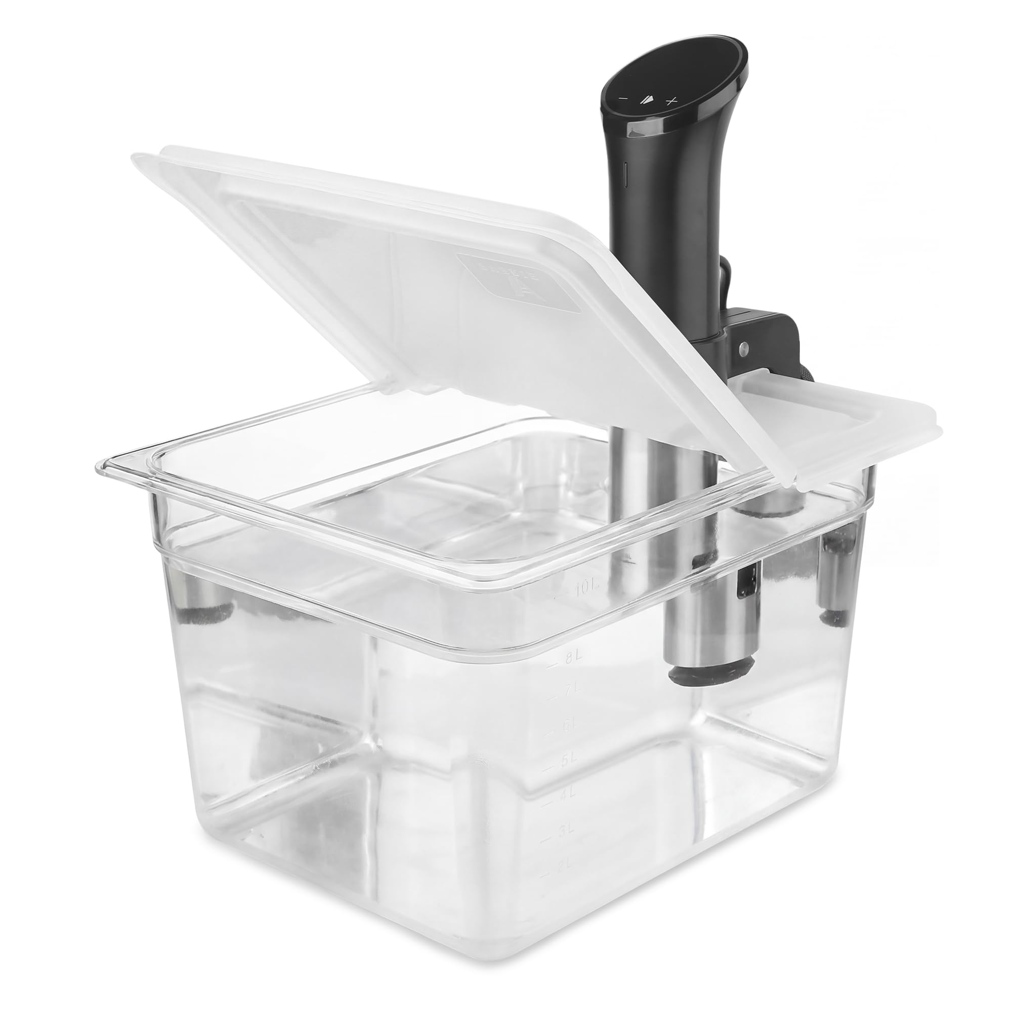 EVERIE Sous Vide Container 12 Quart EVC-12 with Collapsible Hinged Lid Compatible with Anova Nano or AN500-US00 or Anova Pro 3.0 or Anova Mini, Also Fits Instant Pot