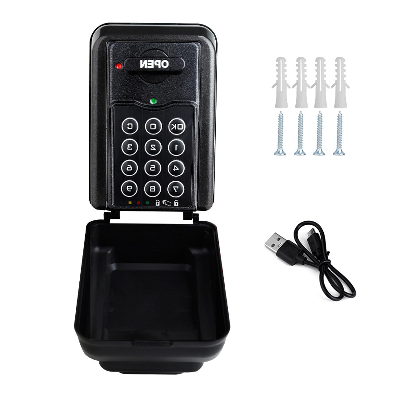 Kalttoy Black Wall Mounted Outside Safe Box Combination Box Security Outdoor Spare Hider Large Safe