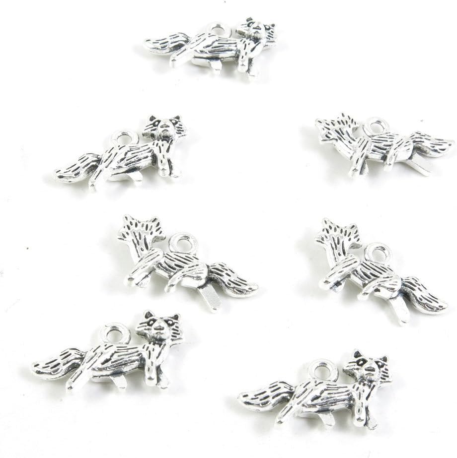 Antique Silver Tone Jewelry Making Charms Pendant Findings Craft Supplies Bulk Lots Arts E9AB9 Fox