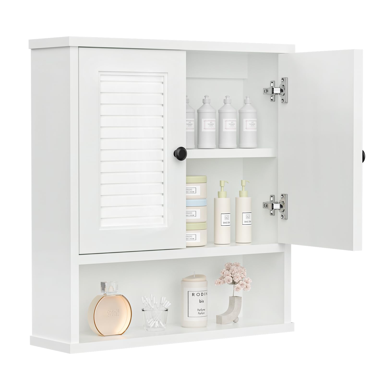 JMJA WPC Bathroom Cabinet Wall Mounted,Medicine Cabinet with Adjustable Shelves,Suitable forBathrooms, Bedrooms & Balconies