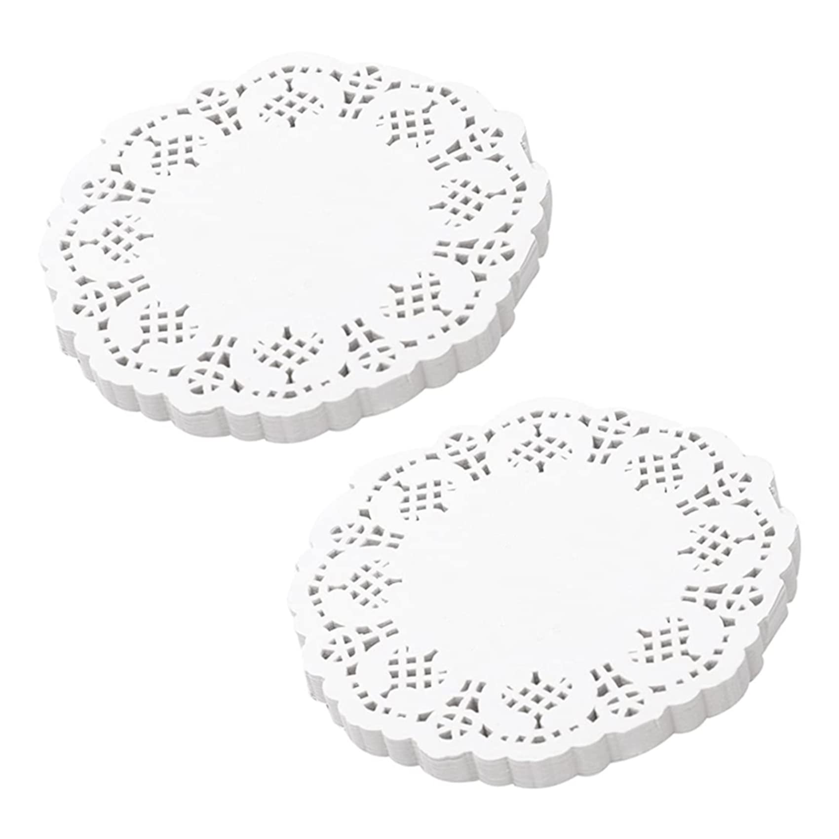 Hndhbfgrt Lace Doilies Paper 200 Pcs,4.5 Inch Decorative Round Placemats,Liners for Cake,Desserts Baked Treat Tableware Display