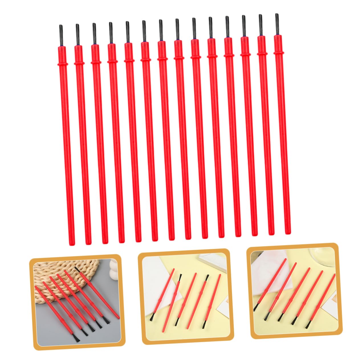 Gadpiparty 5 Set Spazzole Per Arte Pennelli in Miniatura Disegno Pennelli Per Piatto Piccolo Dipinto Pennello Artistico Piccolo Pennello Da Pittura Nylon Rosso 100 Pezzi*5