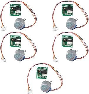 AllGIFT 5pcs Stepper Motor Driver with 5V Drive Board Portable Speed Down Stepping Motor 28BYJ-48 ULN2003 5V Stepper Motor