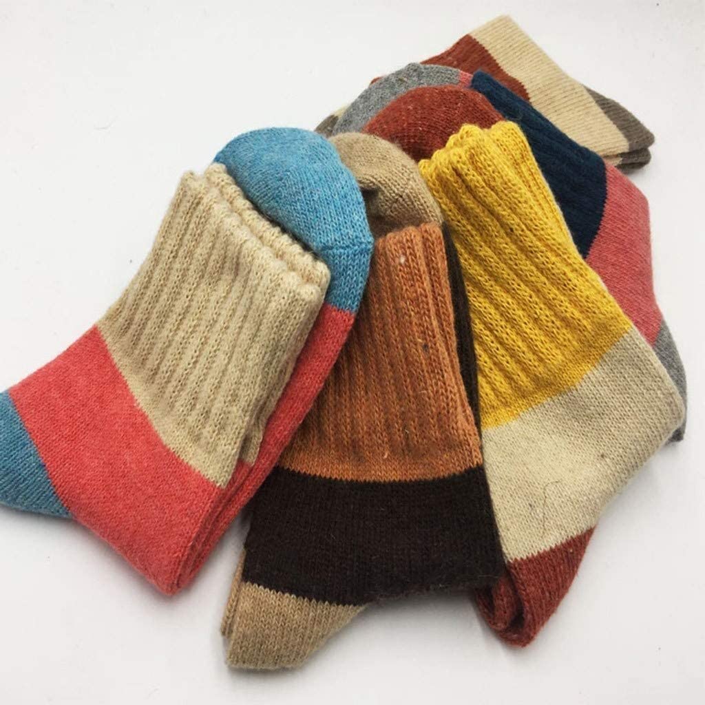 Calcetines 10 Pares De Calcetines Cálidos Calcetines Casuales De Tubo Mediano De Bloque De Color Coloridos Suaves Cómodos Calcetines De Moda