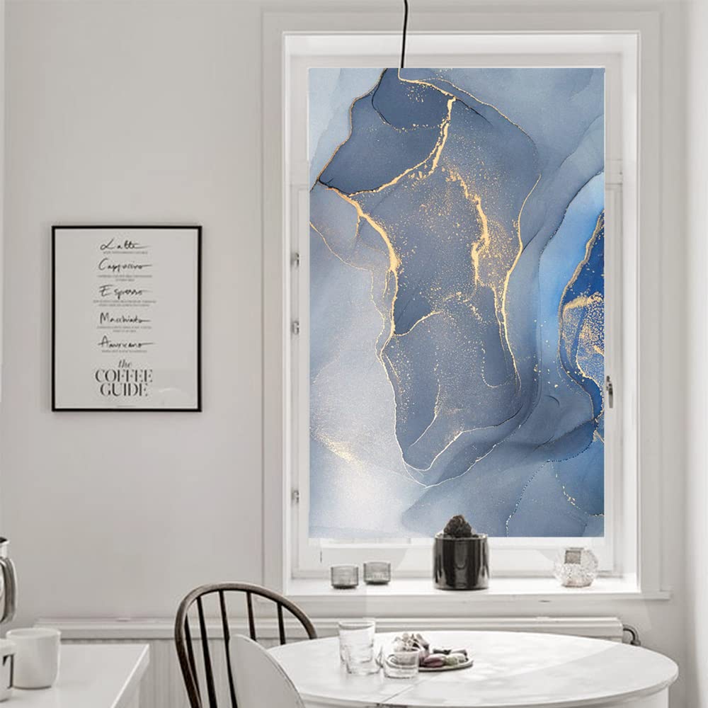 Película adhesiva para ventana de grano de mármol, adhesivo de privacidad, cubierta decorativa esmerilada para ventana, para el hogar, 70 x 120 cm, filtro de luz, fácil instalación, protección UV