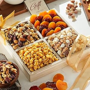 Broadway Basketeers Dried Fruit And Nuts Gift Basket Assortment For Men Women – A Healthy Holiday Gift for Families and Corporate Christmas Gifts