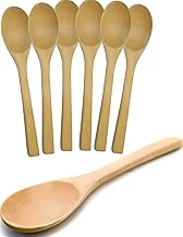 Outdoor Saxx® 6 Wooden Spoons, Solid Wood, Natural, Untreated, Medieval Design, Hand Carved, 17 cm, Set of 6