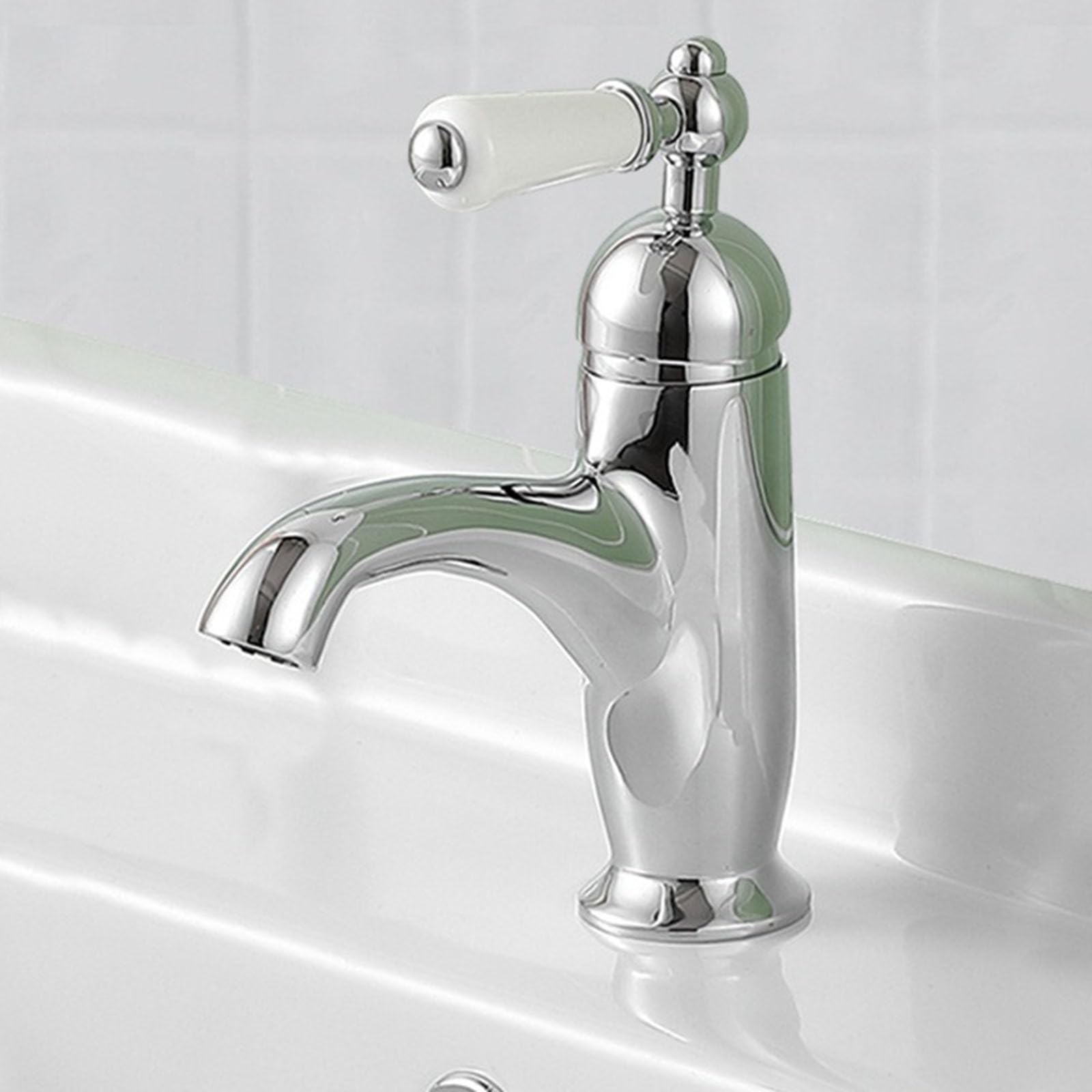 Grifos para Lavabo de baño, Estilo Vintage, de latón, Monomando, Agua fría y Caliente, cromados.