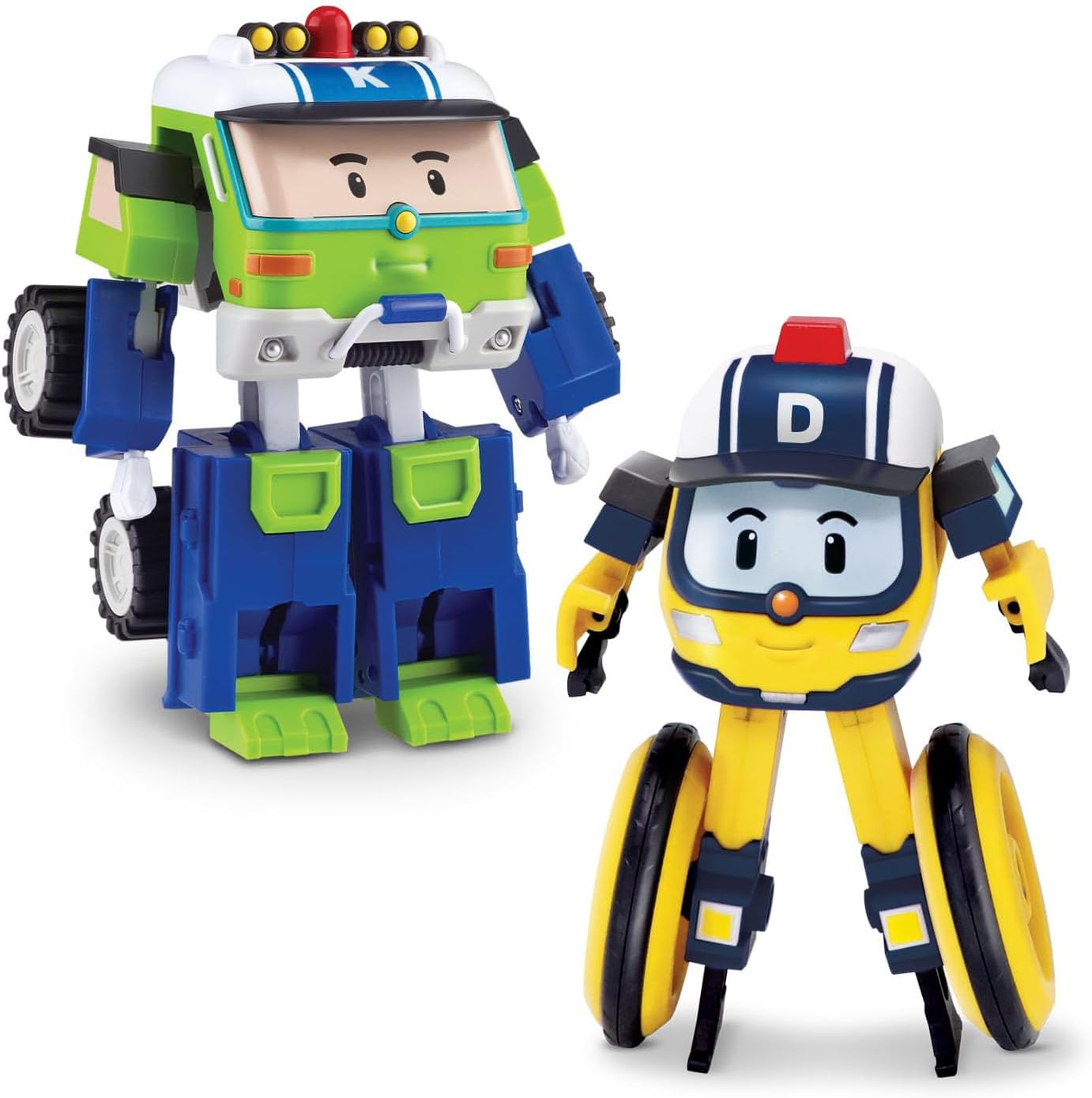 Robocar Poli 2 Pack Droney + Keaton Transforming Robot Toys, 4" Transformable Action Figure Toy, Emergency Vehicle Playset, Holiday Birthday Rescue Team Car Toys Gift for Boys Girls Age 1 2 3 4 5