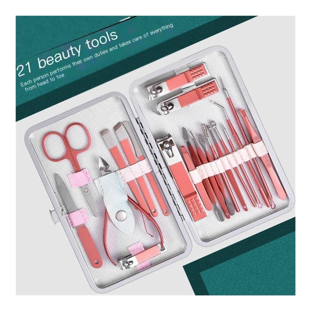 Zestaw obcinaczy do paznokci ze stali nierdzewnej: 21 szt., narzędzia kosmetyczne i do manicure dla mężczyzn i kobiet do stóp, obcinacz do paznokci i obcinaczy do stóp