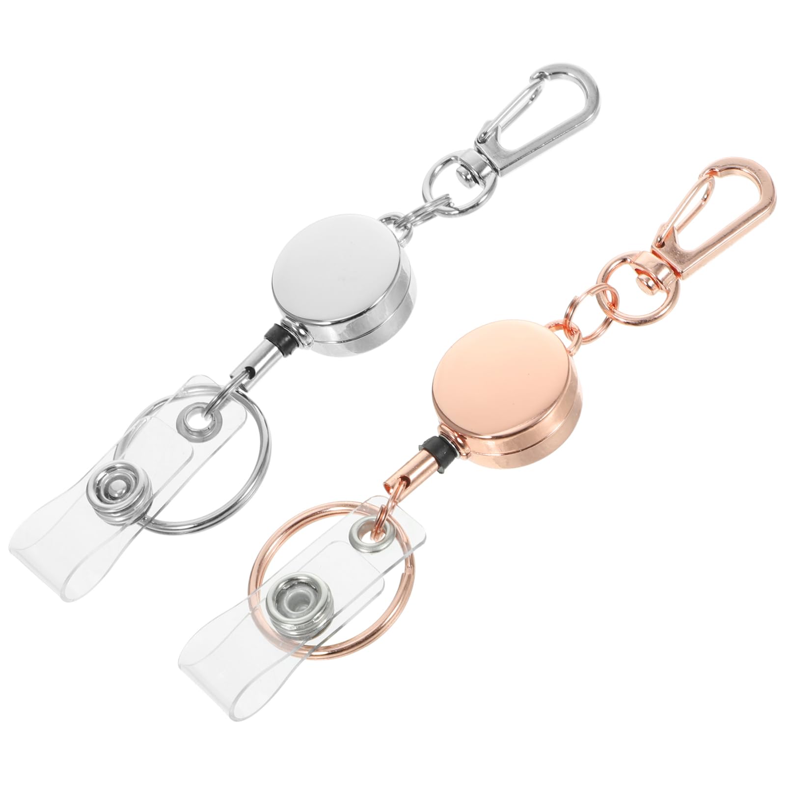 STOBOK 8pezzi Portachiavi Retrattile Con Portabadge Elastico e Anello Chiave Lega Design Creativo Per Id Carte e Chiavi Per e Lavoratori Di Sicurezza