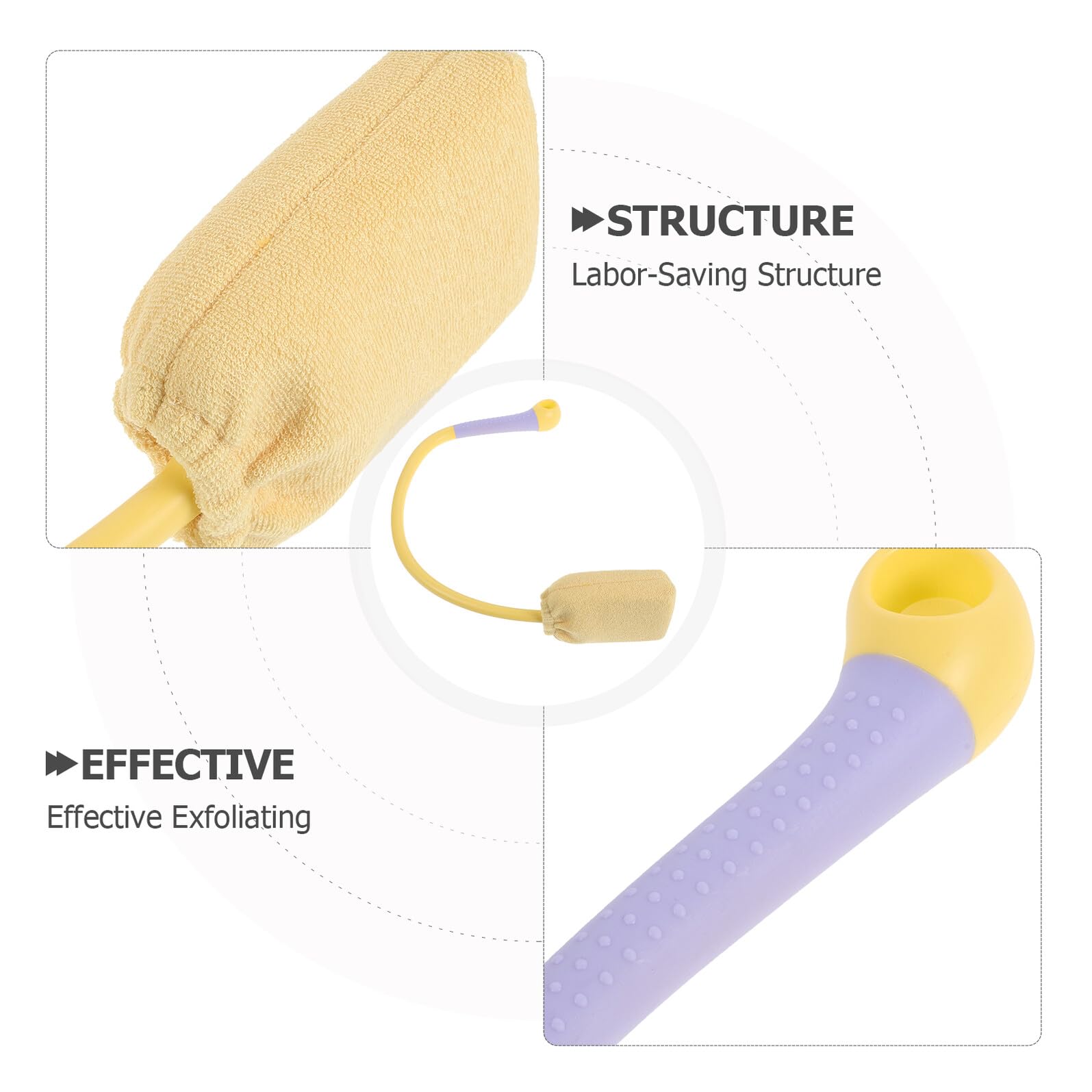 TOYANDONA Cepillo de Ducha Ergonómico con Mango, Cepillo de Espalda para Ancianos, Limpieza Corporal Profunda