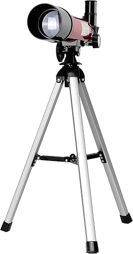 Miniatura 3 de Coleman Kit de telescopio refractor 360x50 con funda de transporte resistente, C36050 - Rojo carmesí