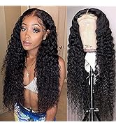 Amanda HD Transparent Deep Wave Lace Front Wigs Human Hair Pre Plucked 4x4 Deep Wave Wig 24 Inch ...