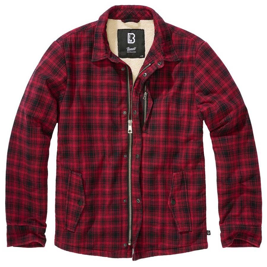 Brandit Classic Sherpa Jacket Chaqueta, Rojo/Negro, S Hombres