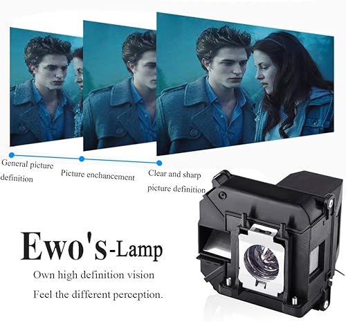 Miniatura 24 de EWO'S 5J.J7L05.001 W1070 Bombilla de lámpara para Benq W1070 W1080st HT1075 HT1085st Bombilla de repuesto para proyector, con carcasa