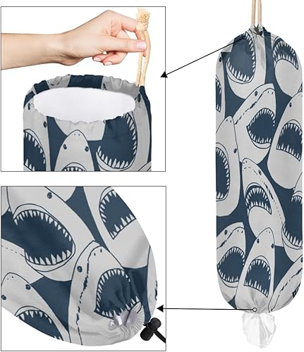 Miniatura 4 de Soporte de bolsa de plástico con boca de tiburón, lavable, grande, soporte para bolsa de comestibles, organizador de bolsas de plástico, organizador