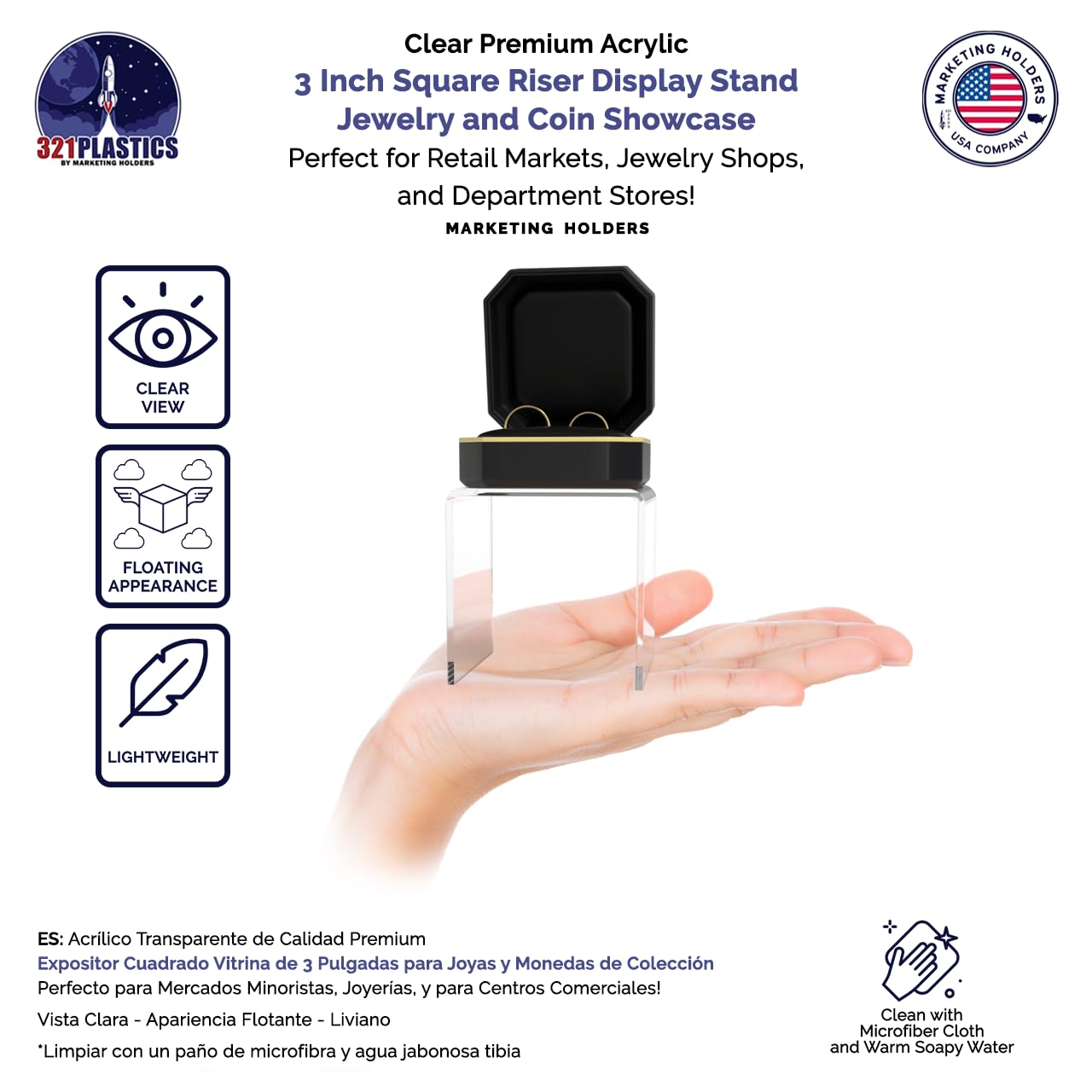 Marketing Holders 4 Pack Clear Acrylic Riser 3