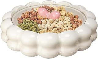 スナックトレイ – 回転スナックプラッター、大型サービングトレイ、パーティーデザートキャンディナッツクッキー |家の装飾、キッチン、寝室、リビングルーム、農家、オフィス、エンターテイメントパーティー、集まりに最適です。