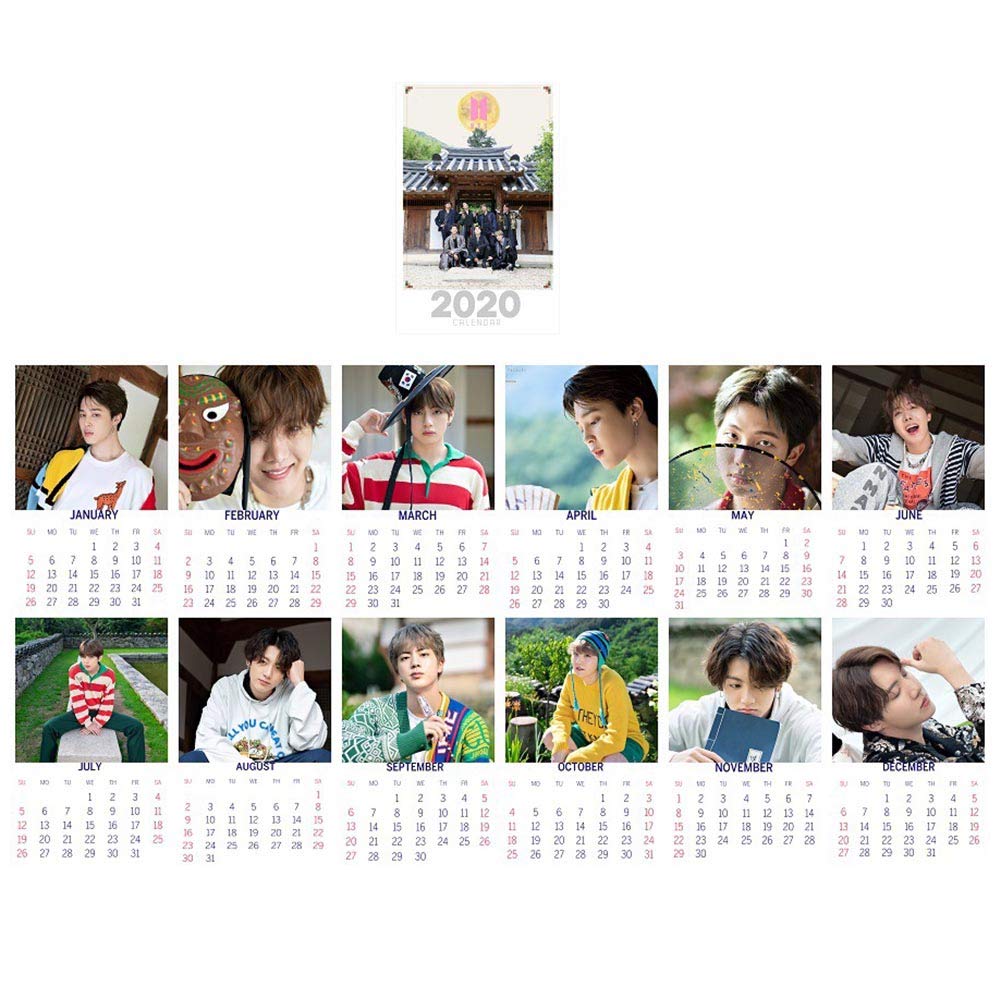 Fat Bear BTS Calendar 2020 & 2021 Calendar Poster KPOP Photo Jin/Suga/JHope/Jimin/V/Jungkook