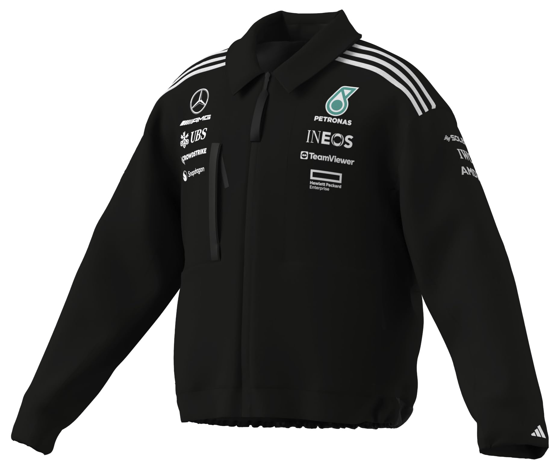 adidas Mężczyźni MERCEDES - AMG PETRONAS FORMULA ONE TEAM TEAM JACKET MEN, Black/White, M