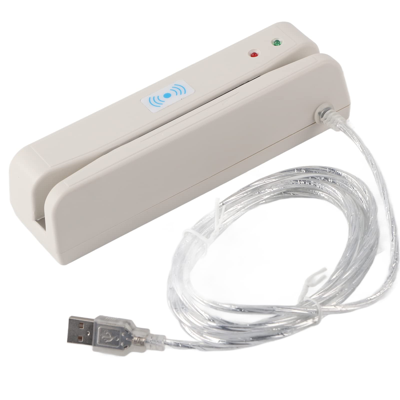 Deslizador de Tarjetas, Lector de Tarjetas único de 2 Rieles MSR-400 para Bancario, Lector de Tarjetas de Crédito Magnético, Interfaz USB Lector Práctico y Conveniente de