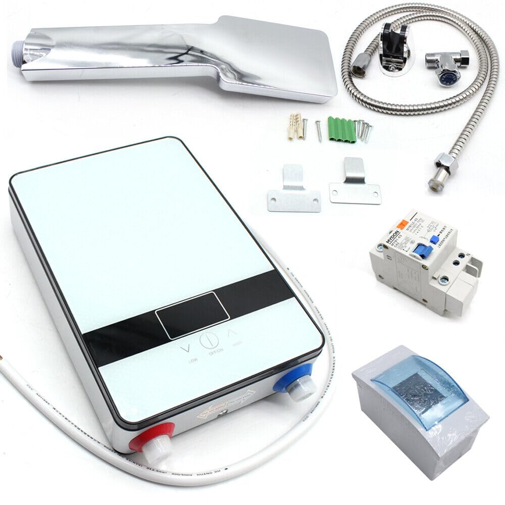 6500 W, scaldabagno elettrico istantaneo elettronico, senza serbatoio, set di acqua calda, digitale, resistente alla pressione, impermeabile, 220 V