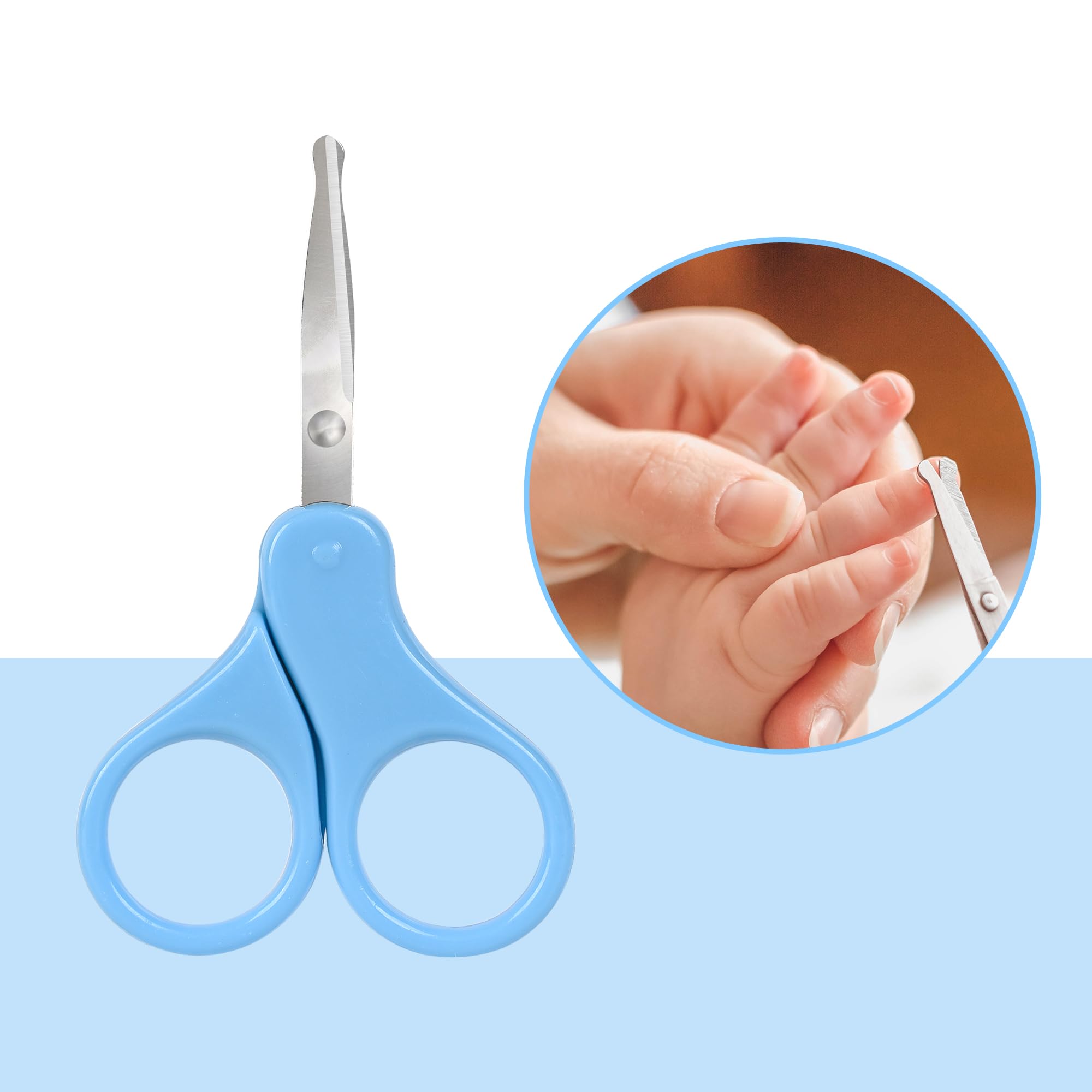 Bébé Soin des Ongles, Set 4-en-1 BLEU, Coupe-Ongles, Ciseaux à Ongles, Lime à Ongles, Pincettes | Toilettage Nouveau-né, Bébé et Enfant