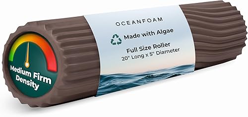 Oceanfoam Tidal Roller - Espresso - Rodillo de espuma para masaje muscular para dolor de espalda y estiramientos, textura firme y ergonómica de onda