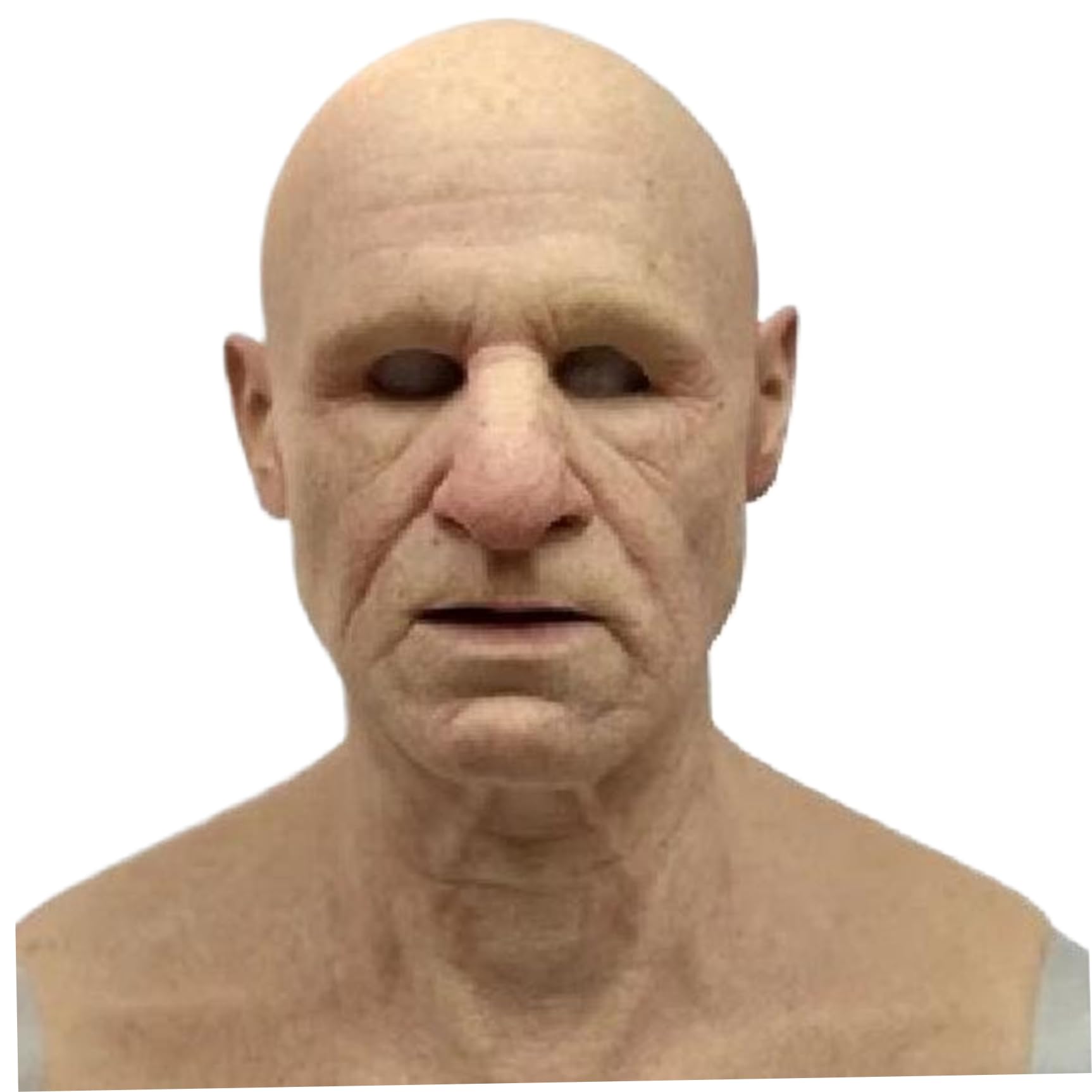 Lawnrden Realistic Face Mask, Halloween Old Man Mask Horror Realistic Face Breathable Soft Latex for Halloween Cosplay Costume, Masquerade, Pranks, Style 2