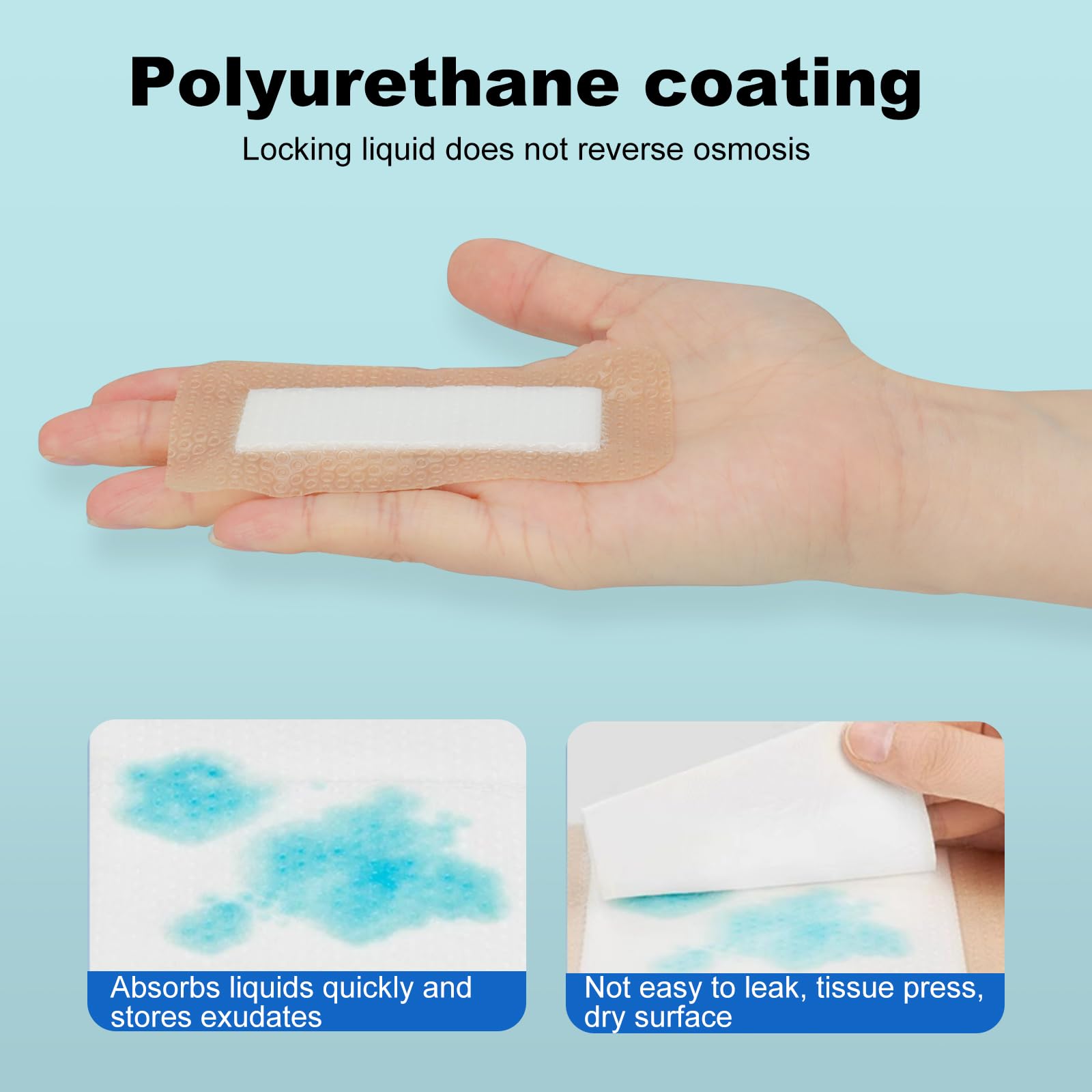30 Pcs Silicone Foam Dressing 2x4 Gentle Border, Super Absorbent Wound Dressing, Bed Sore Patches, Waterproof Silicone Bandages for Wounds Care, Self Adhesive Pressure Sore Pads — Amazon image 4