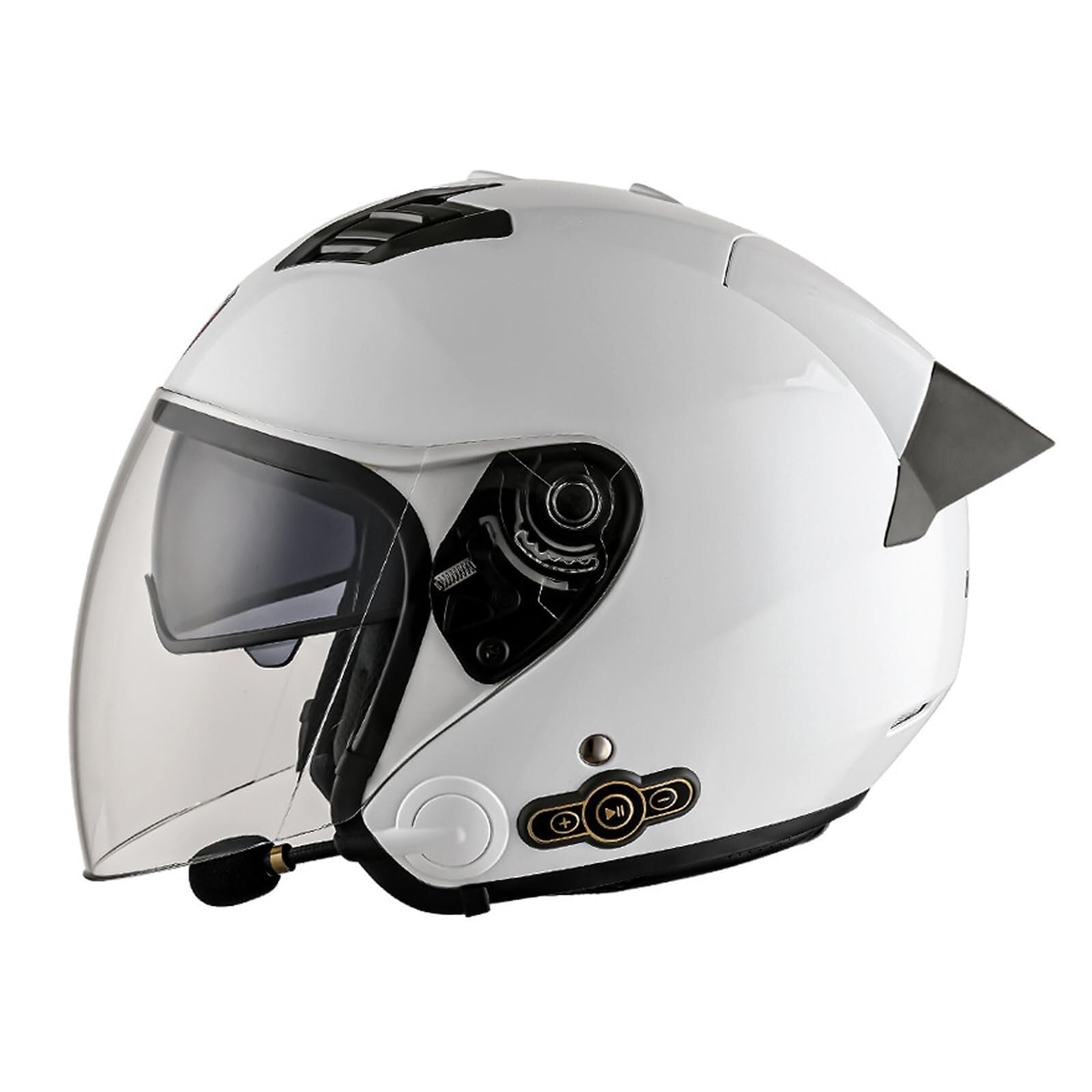 Casque ouvert Bluetooth visière HD protégeant du vent pour motards adultes taille L
