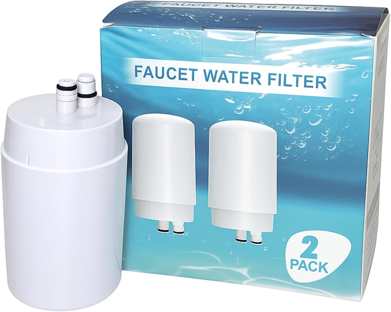 Nispira Water Filter Replacement For Brita Basic Complete Faucet Filtration Systems 36311 36312 FR-200 FF-100 | Removes Chlorine, Lead, Odor, Color | 100 Gallon | Pack of 4