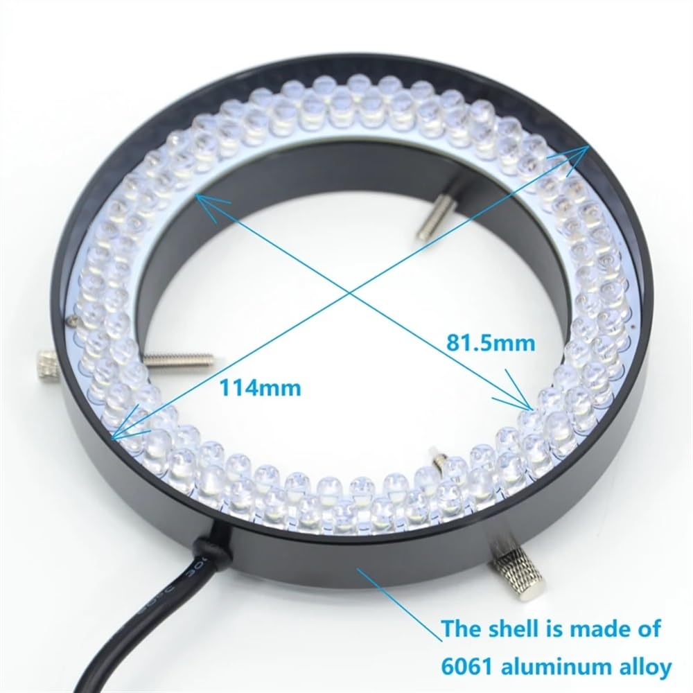 Microscope 96 LED Four-Zone Microscope Ring Light with Adapter AC100V-240V Super Big 82mm Inner Size