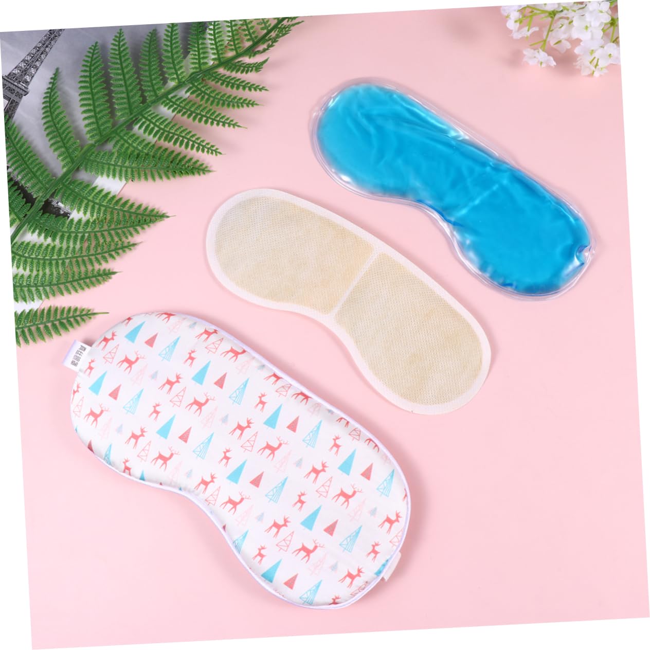 KOMBIUDA Masque de Sommeil à Vapeur USB Bandeau Oculaire Soie Double Face Masque de Sommeil à Minuterie pour Maison Voyages