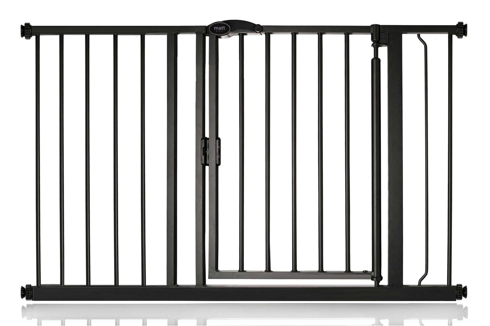 Safetots Puerta de Seguridad Autoajustable con Cierre Automático, Estrecha, 68,5cm - 75cm, Negra Mate, Puerta de bebé con cierre automático, Barrera de seguridad para niños pequeños — view 19