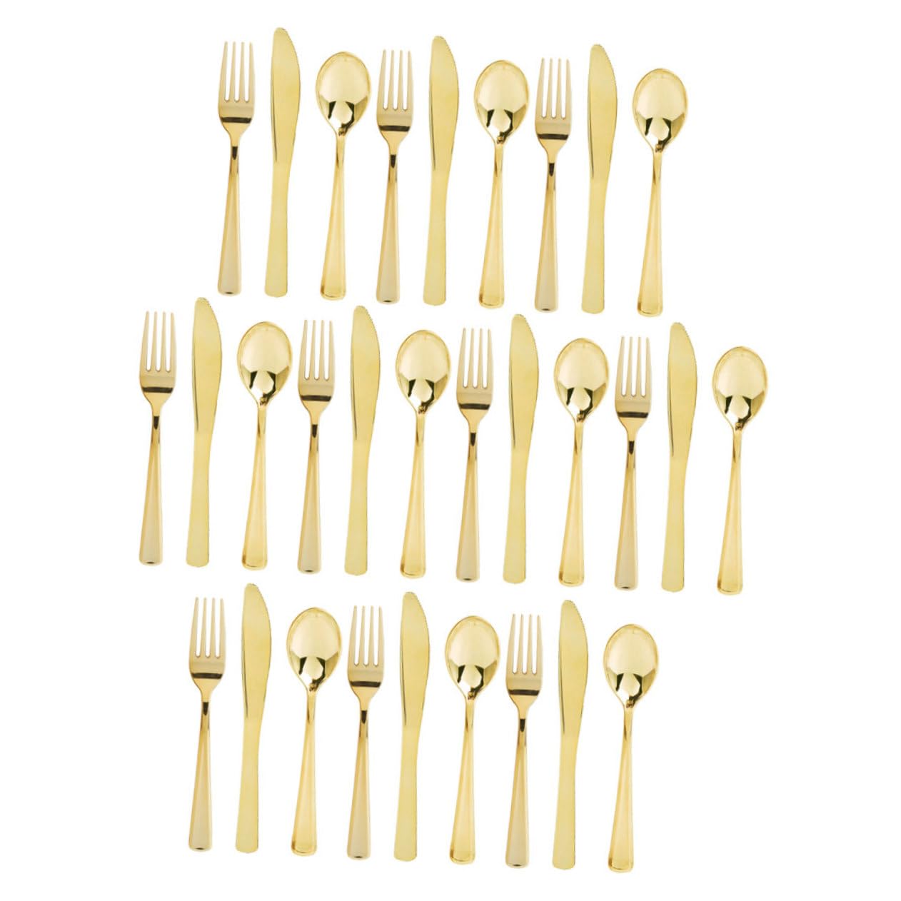 MUCKLILY Cute Silverware Set 30pcs Plastic Cutlery Fork Spoon Set for Party Wedding Banquet Restaurant