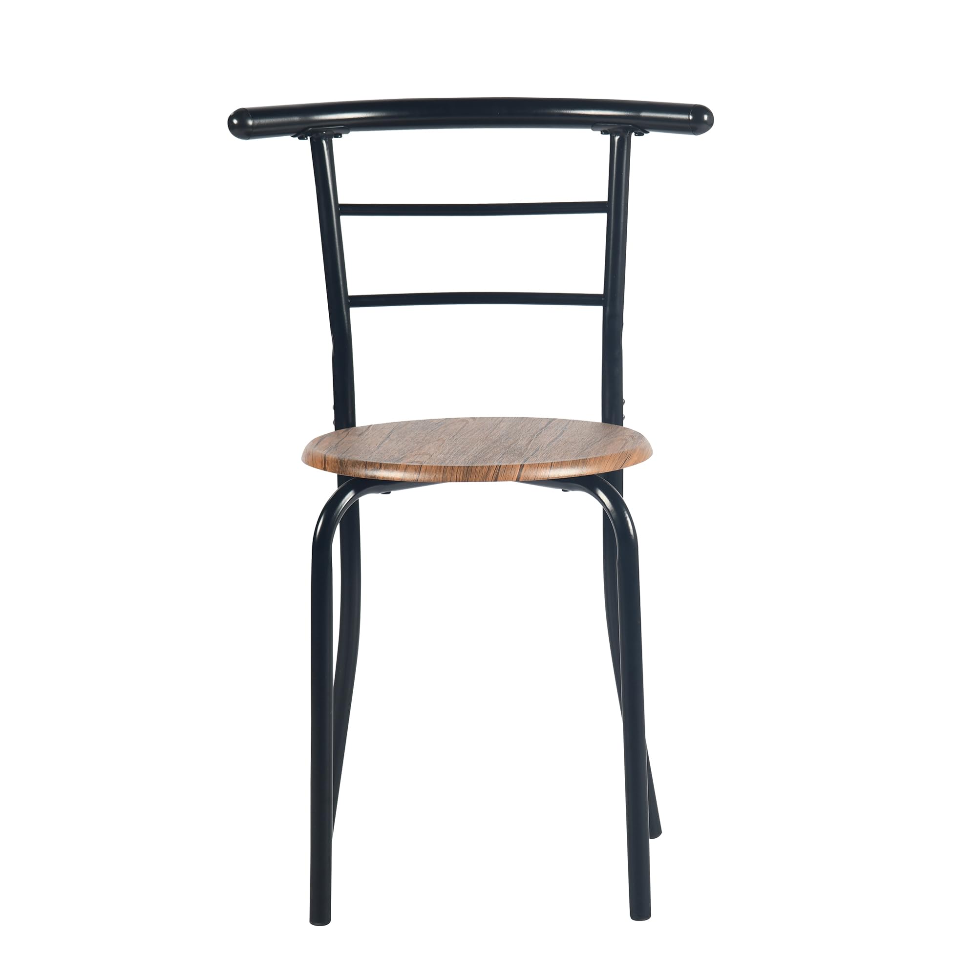 FurnitureR Tavolo rotondo con sedie per 2 persone, tavolo da cucina retrò industriale chic con portabottiglie, mobili da soggiorno per bistrò, giardino, balcone, piccolo spazio, telaio in metallo