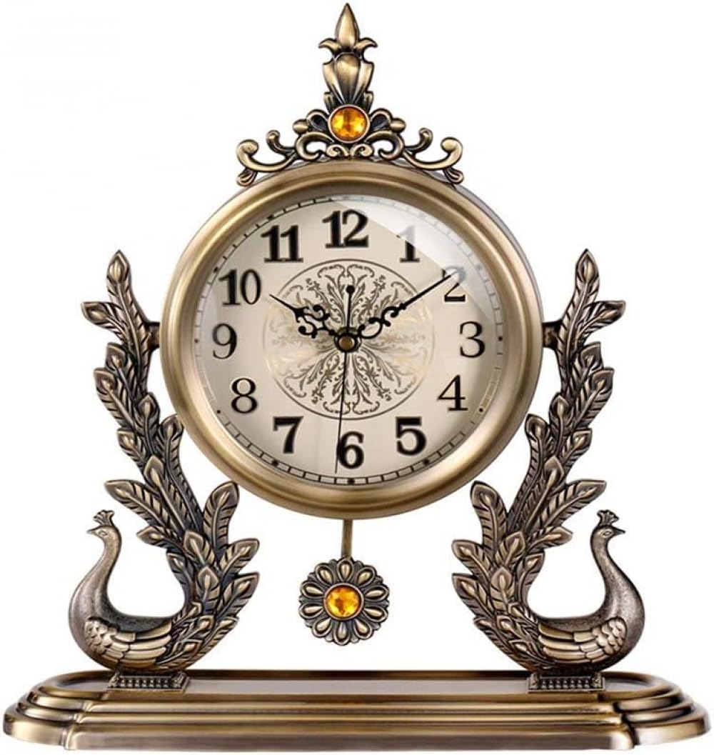 GPDNBIEU, Luxury Peacock Clock Wall Living Room Home Creative Fashion Mute Modern Decoration Personality