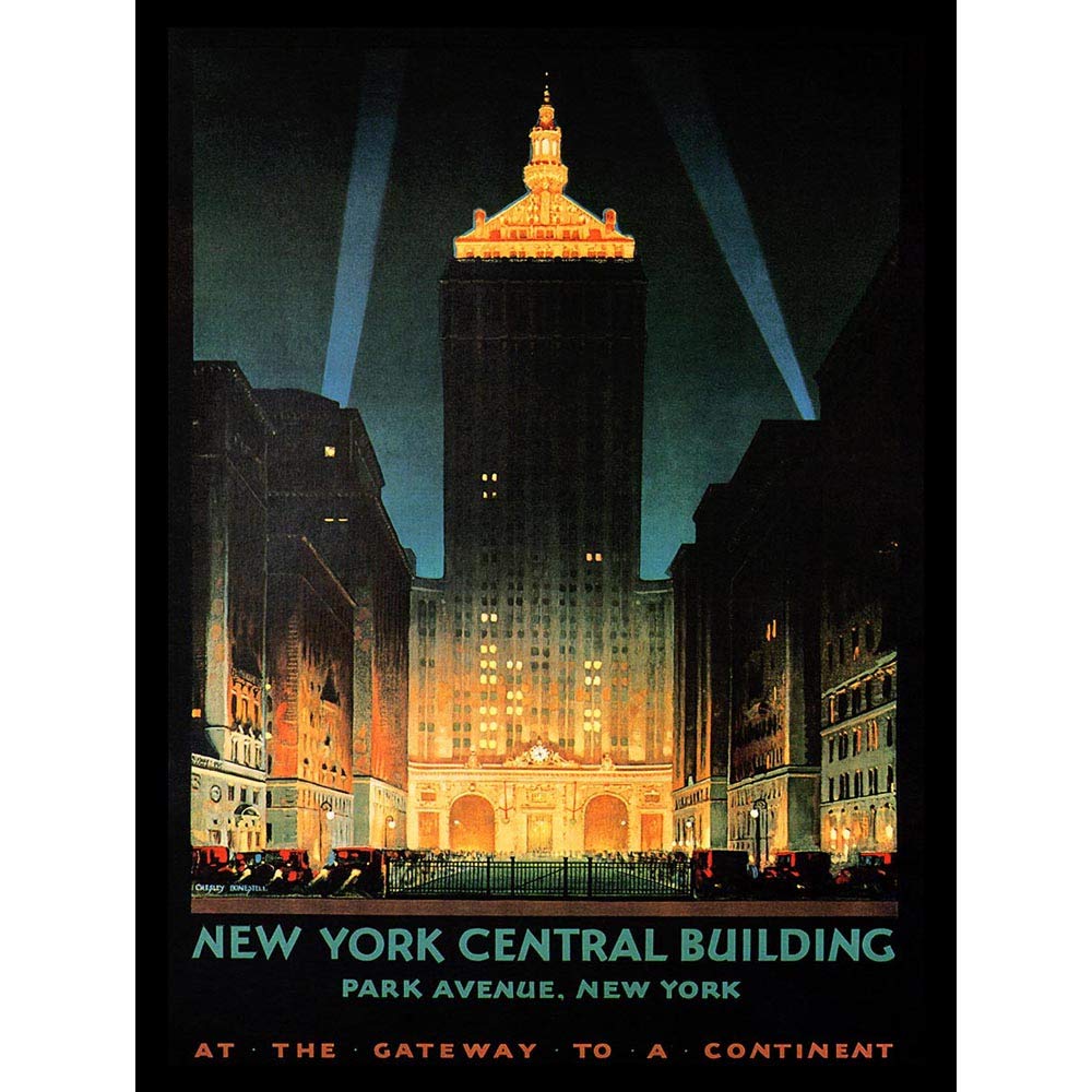 Wee Blue CooTravel Tourism New York Central Park Avenue USA Vintage Advert Art Print Poster Wall Decor 12X16 Inch