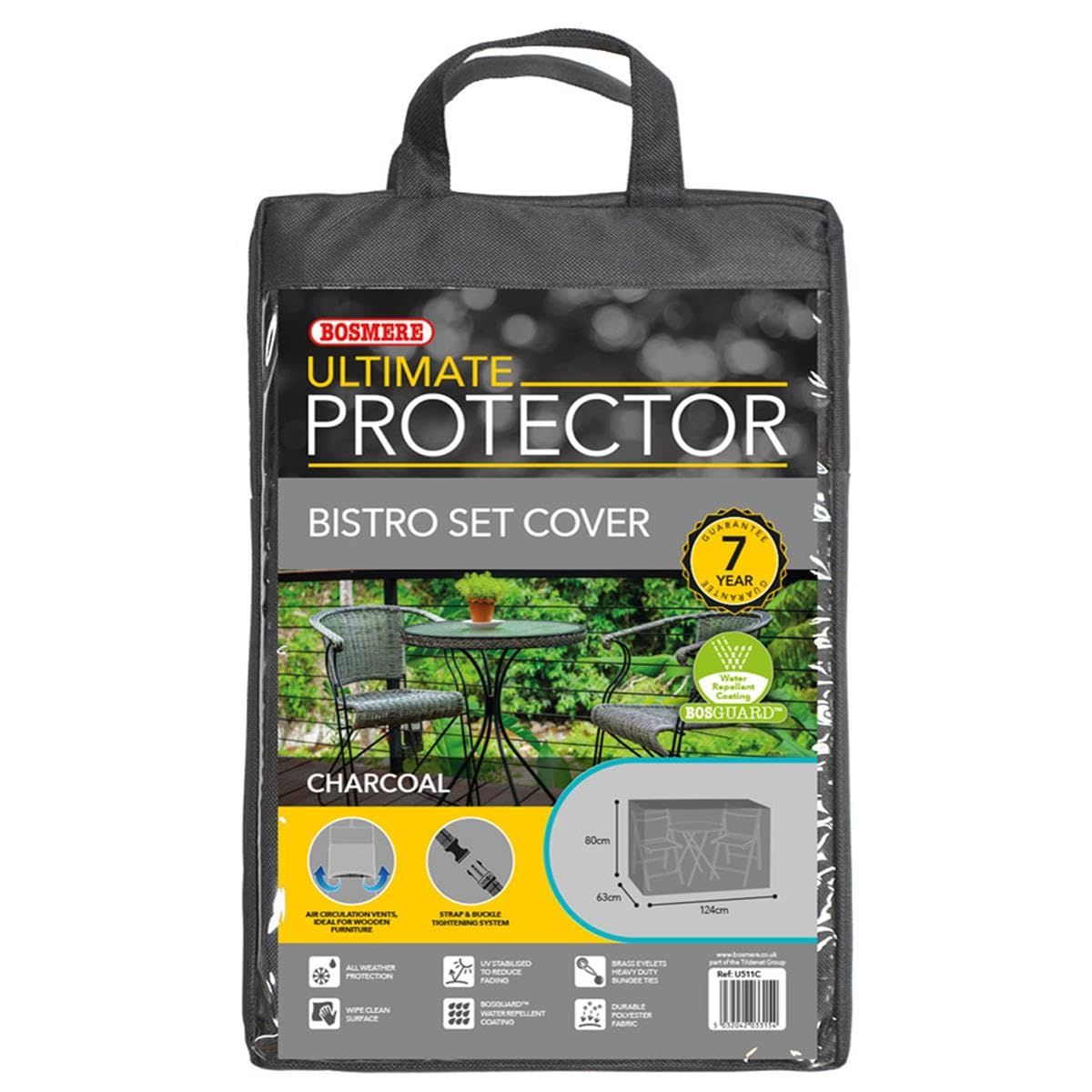 Bosmere Ultimate Protector Bistro Set Cover 2 Seat Charcoal U511C