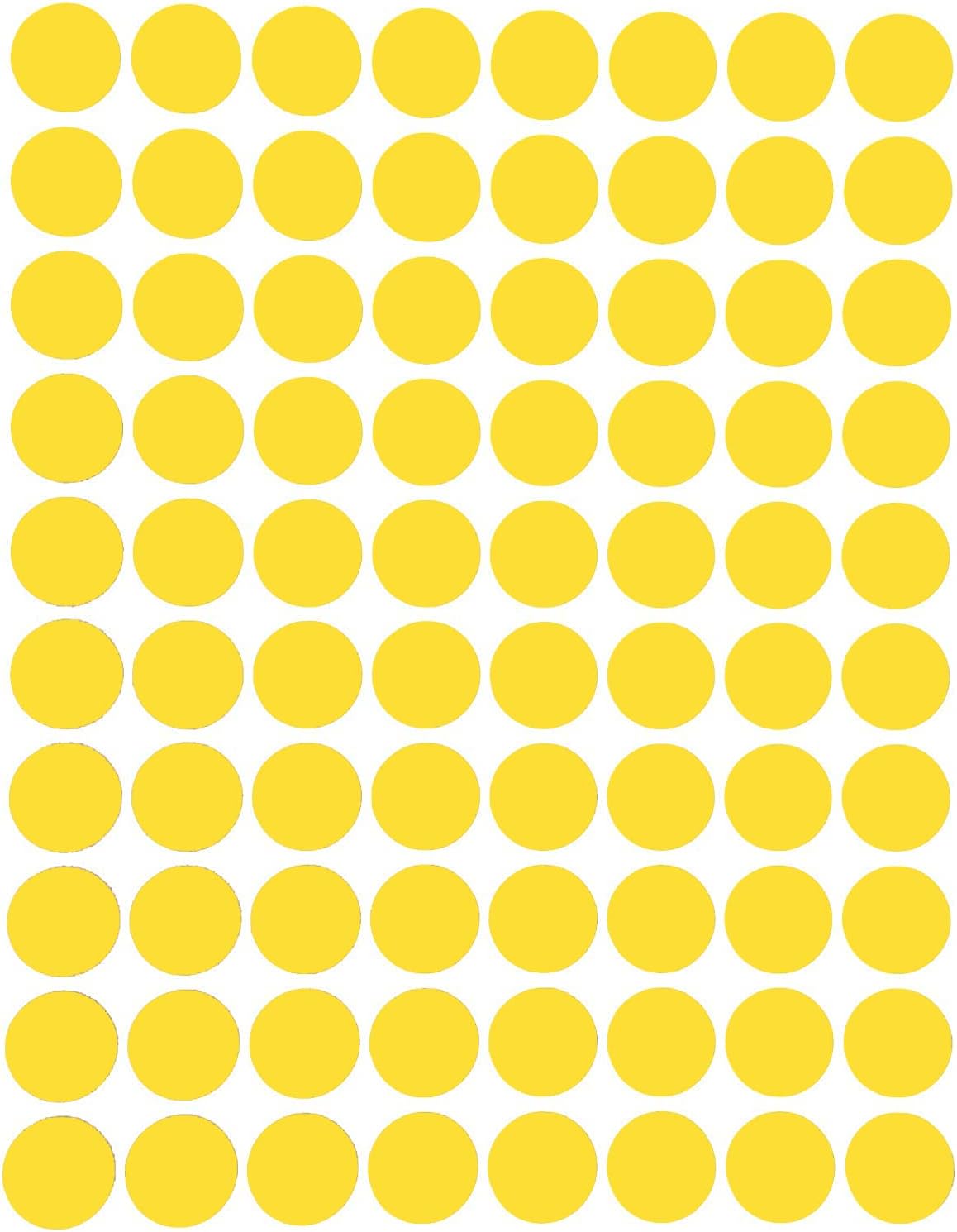 Color Coding Labels 13mm Round - Dot Stickers - Half Inch Rounds Yellow Sticker - 1200 Pack by Royal Green