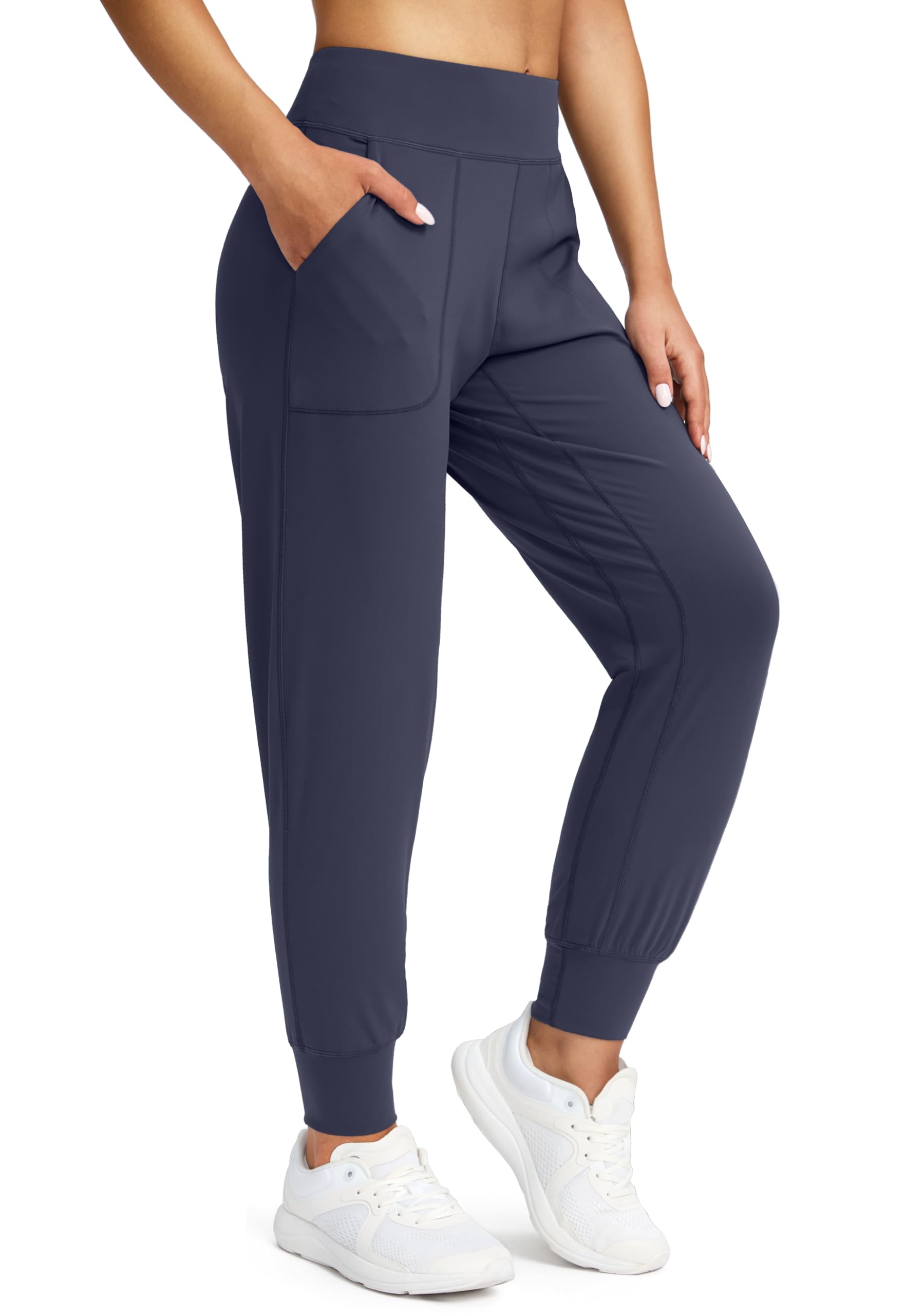 Soothfeel Women's Joggers with Zipper Pockets Petite/Regular/Tall High Waisted Athletic Workout Yoga Pants Joggers for Women