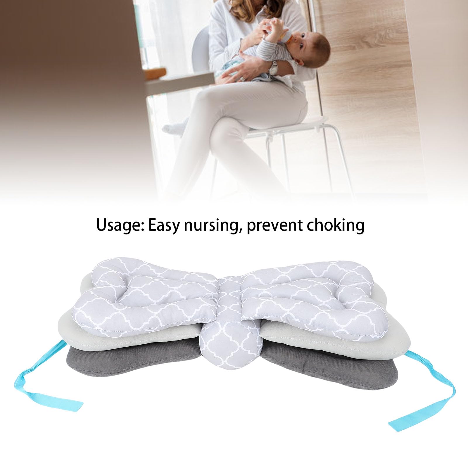 Cuscino per L'Allattamento Regolabile per Mamma e Bambino con Design Portatile e Confortevole, Morbida Microfibra per un Facile Allattamento Al Seno