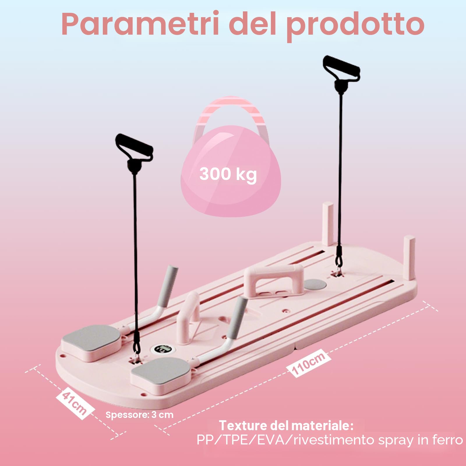 Pilates Board Upgraded Pilates Reformer Machine, Pilates Board Riformer Set Ab Roller Attrezzature per allenamento completo per Homegym