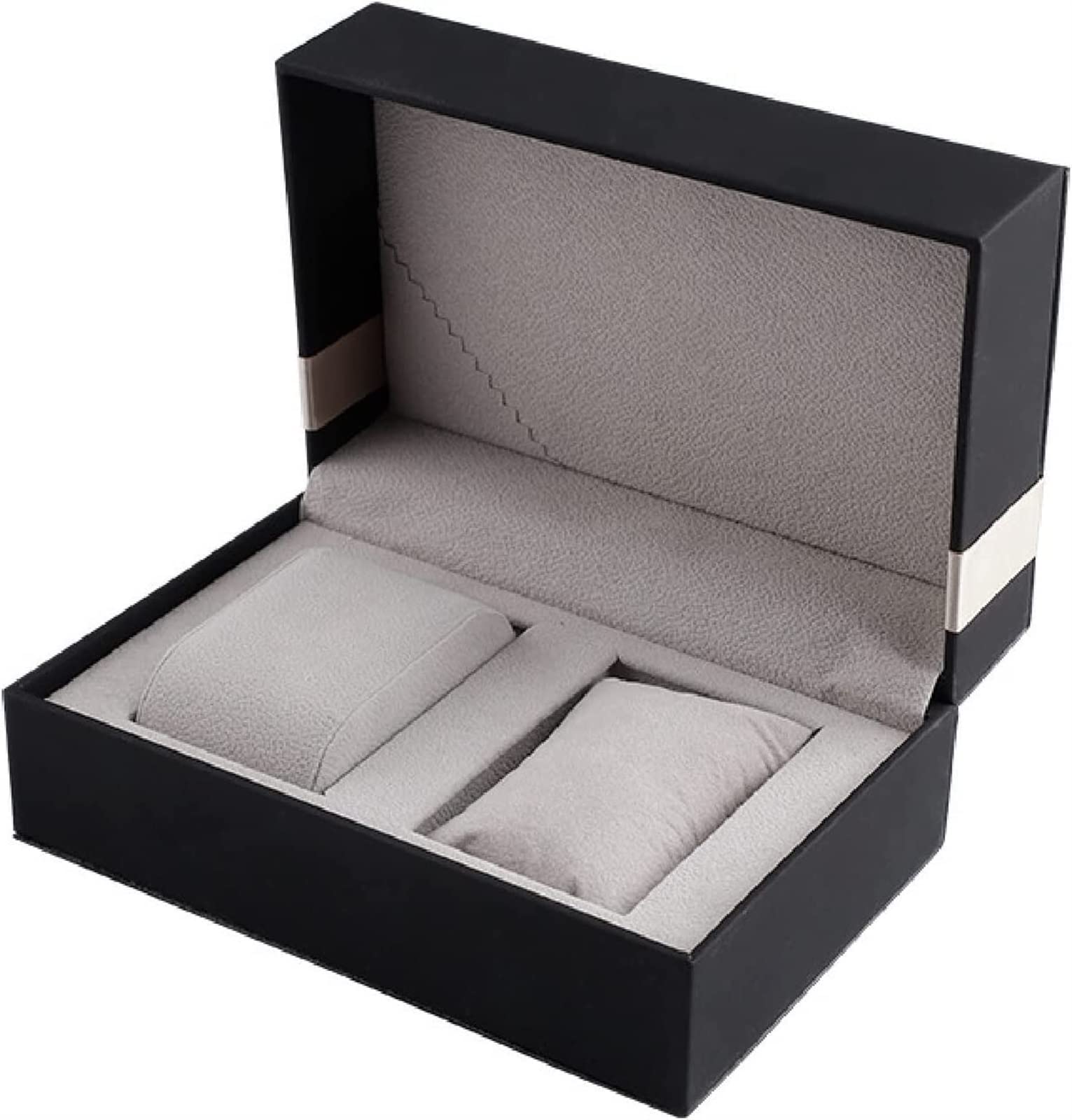 ANVLOJRIH Watch storage box,Packaging Box Watch storage box,watch pouch,organiser,Watch Gift Box Clamshell Bowl Watch Box 2 Slots Couple Jewelry Cufflinks Watch Box