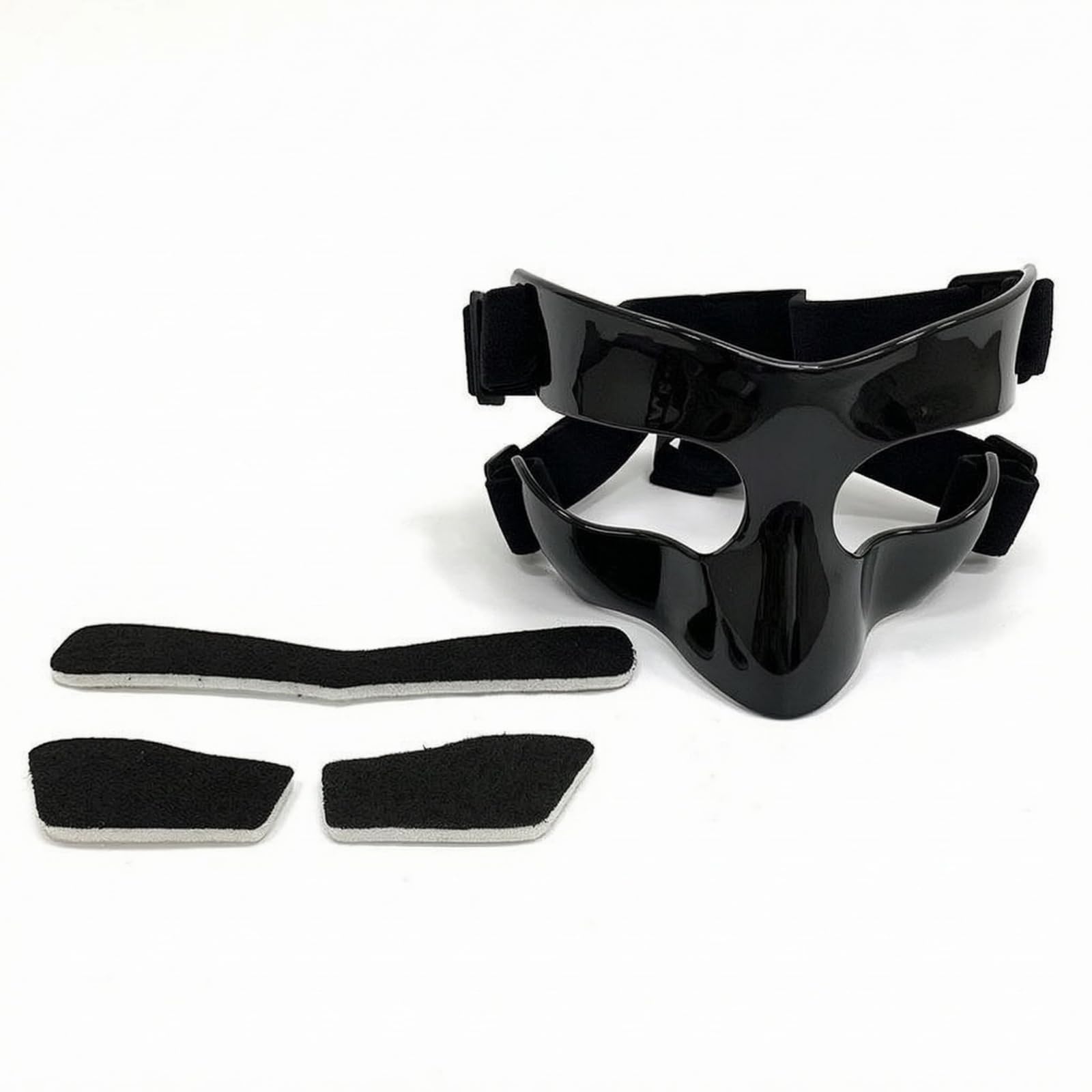 Hard Shell Basketball Face Mask Sweat-Absorbent Pads Protective Nose Mask Glossy Finish Adjustable Nose Guard Secure Fit, Half Frame-image-26