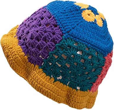 Amazon | JUENAWMIU かぎ針編みバケットハット 女性用 ハンドメイド