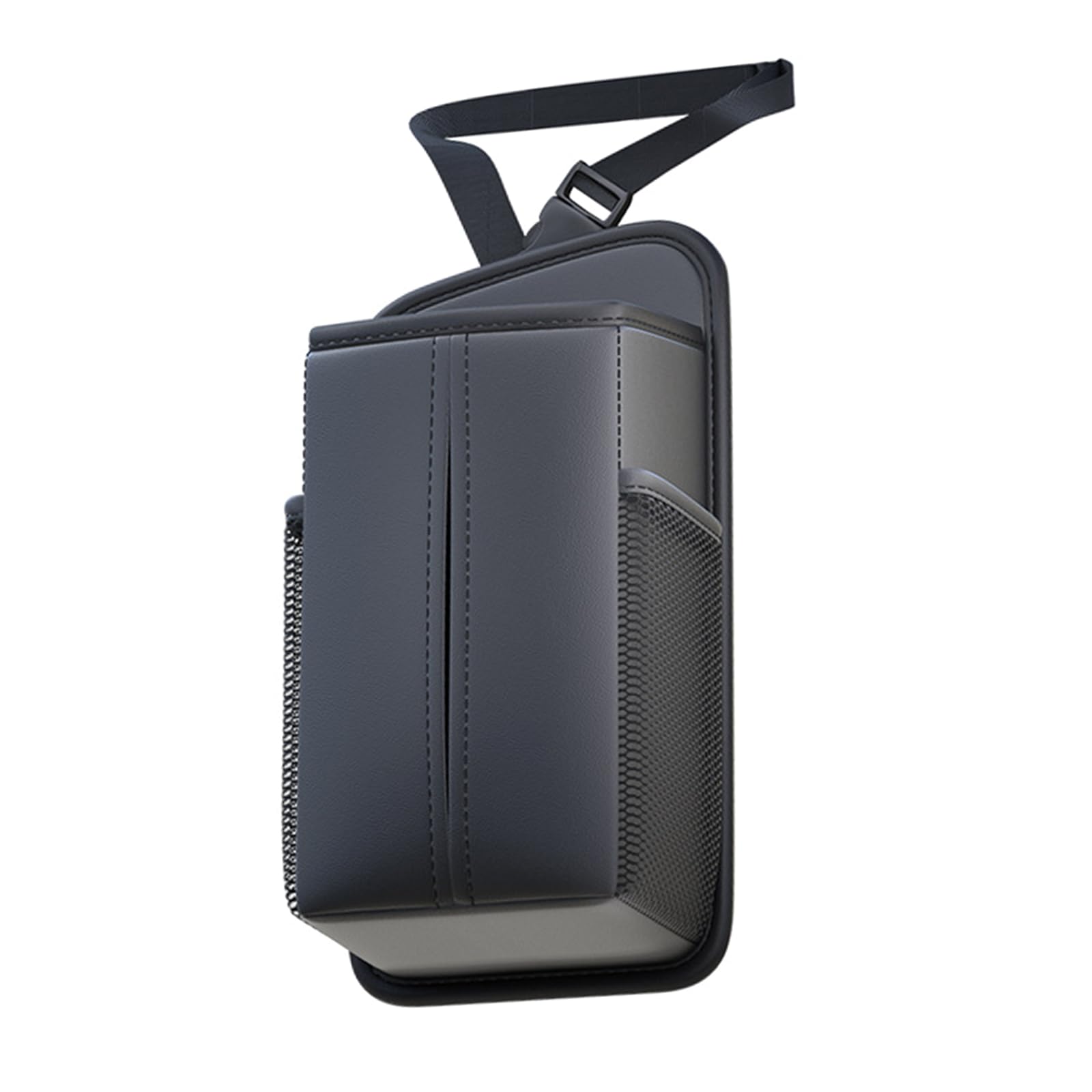 Premium Leather Car Tissue Dispenser with Quick Release Storage Compartment Hanging Napkin Holder