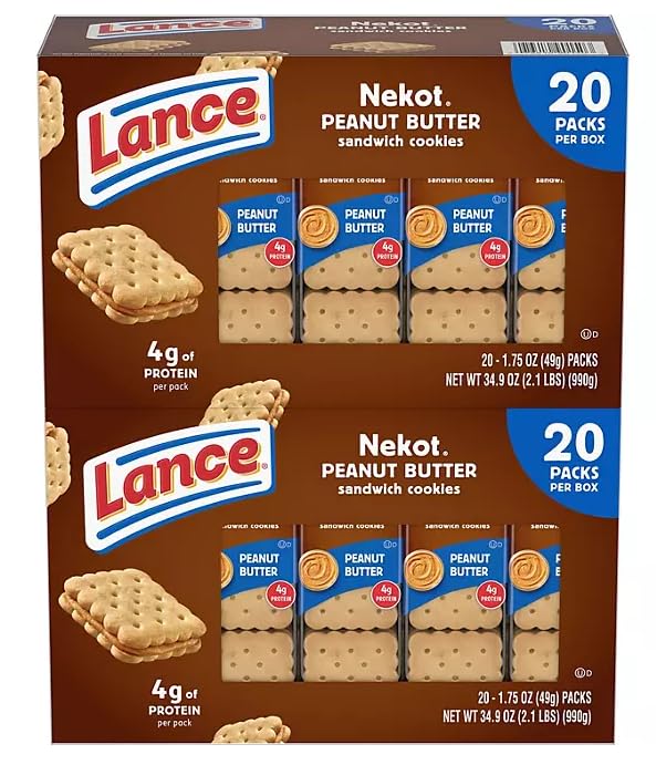 L'an'ce Nekot Peanut Butter Sandwich Cookies, 1.75 oz., 40 pk.